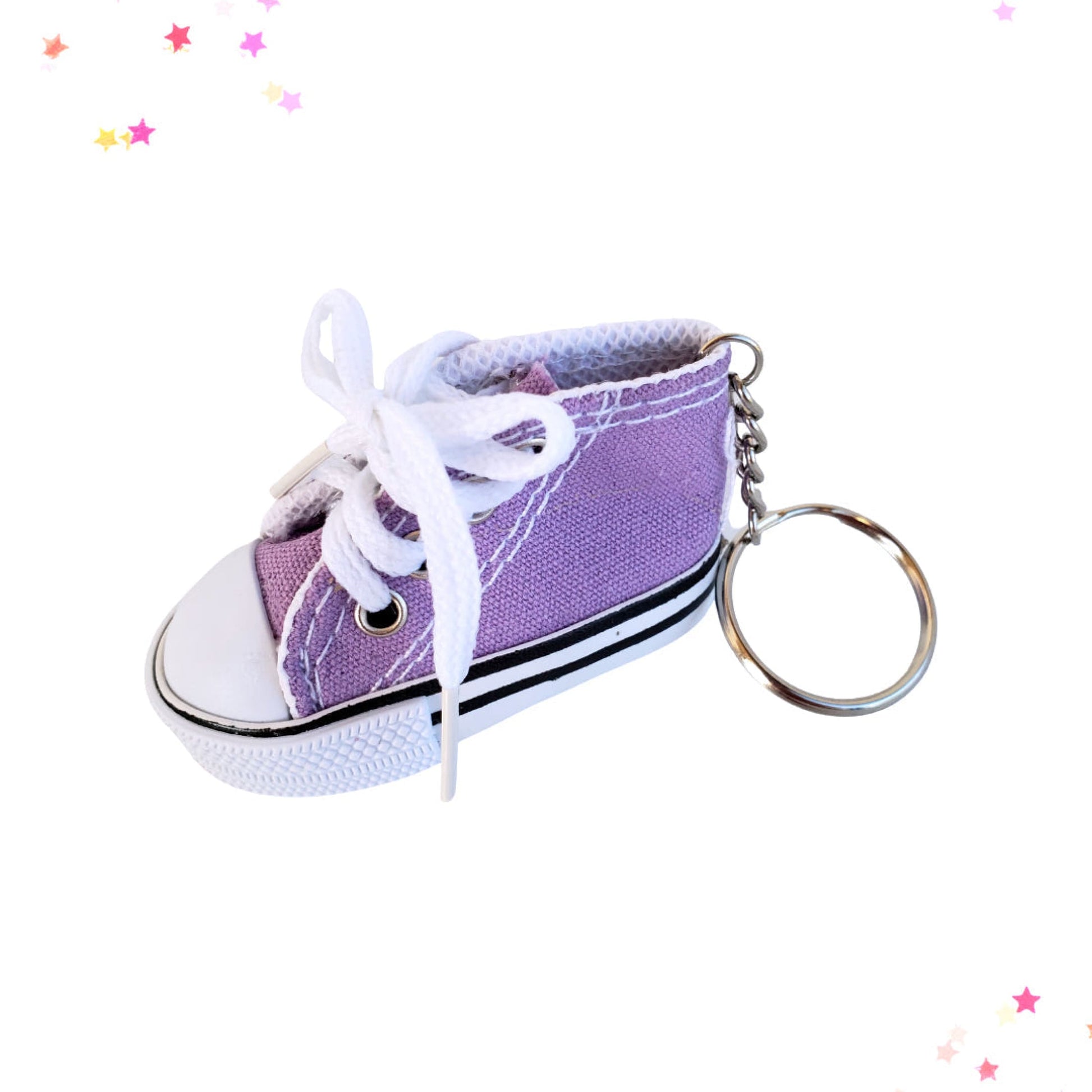 High Top Sneaker Shoe Keychain Bag Charm in Light Purple from Confetti Kitty, Only 7.99