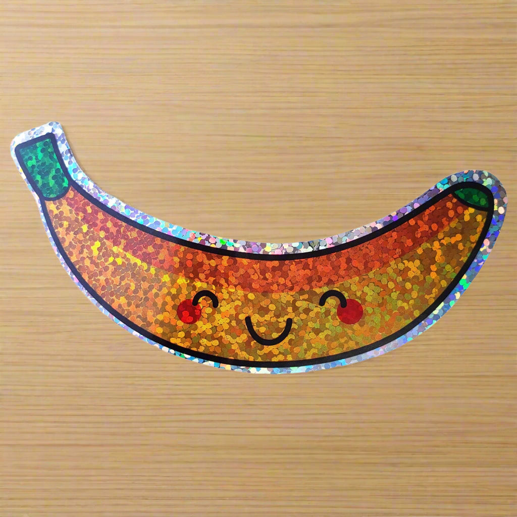 Holographic Glitter Kawaii Banana
