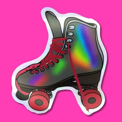 Holographic Glowy Roller Skate Waterproof Sticker from Confetti Kitty, Only 1.0