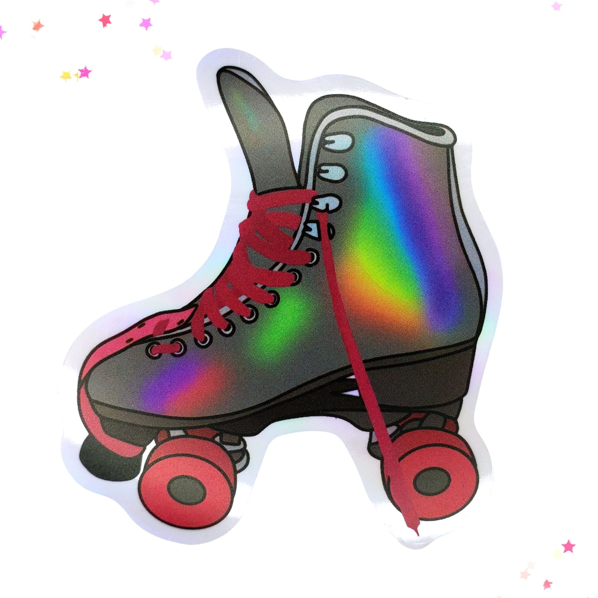 Holographic Glowy Roller Skate Waterproof Sticker from Confetti Kitty, Only 1.0