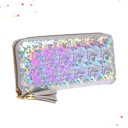 Holographic Long Wallet with Zip Tassel from Confetti Kitty, Only 18.99