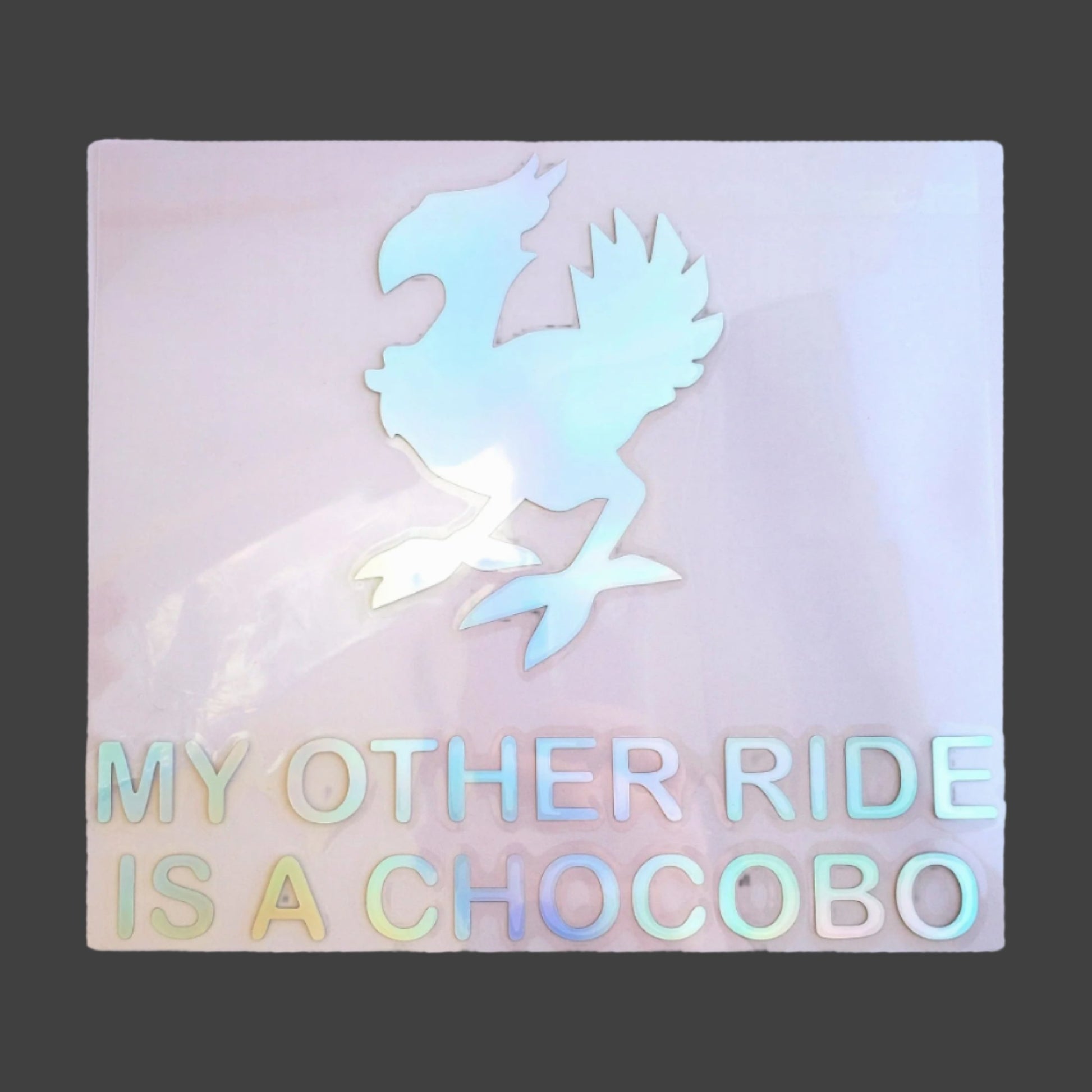 Holographic My Other Ride is a Chocobo Car Decal from Confetti Kitty, Only 7.99