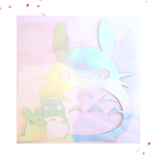 Holographic Totoro & Friends Car Decal from Confetti Kitty, Only 7.99