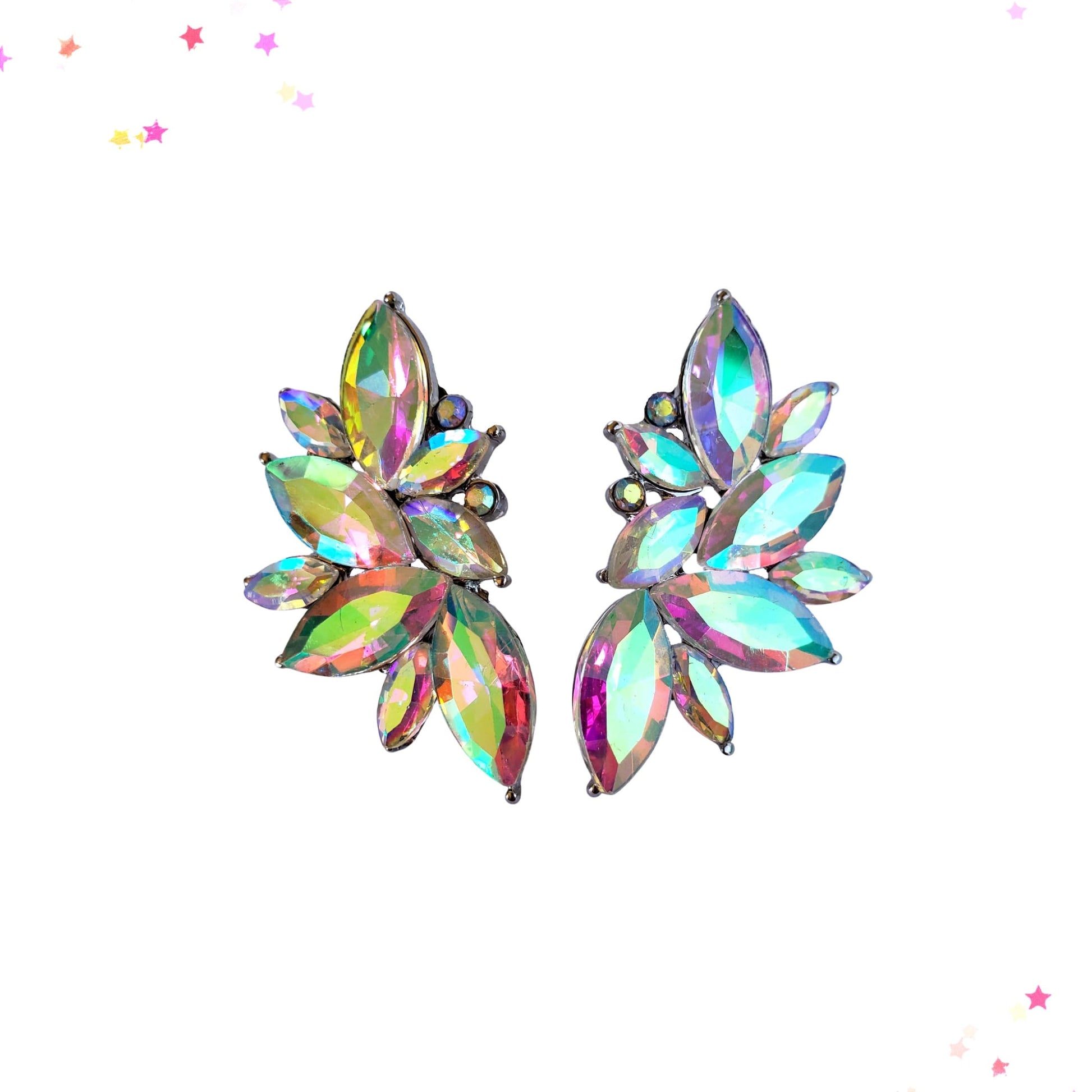 Iridescent Aurora Borealis Crystal Rhinestone Earrings from Confetti Kitty, Only 12.99