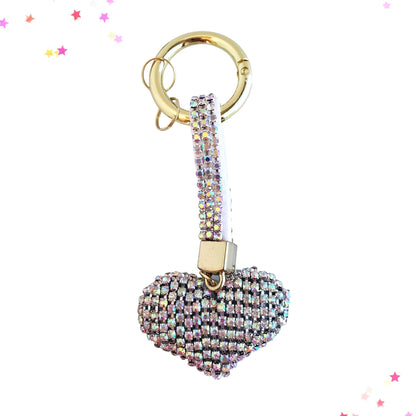 Iridescent Aurora Borealis Rhinestone Heart Bag Charm from Confetti Kitty, Only 12.99