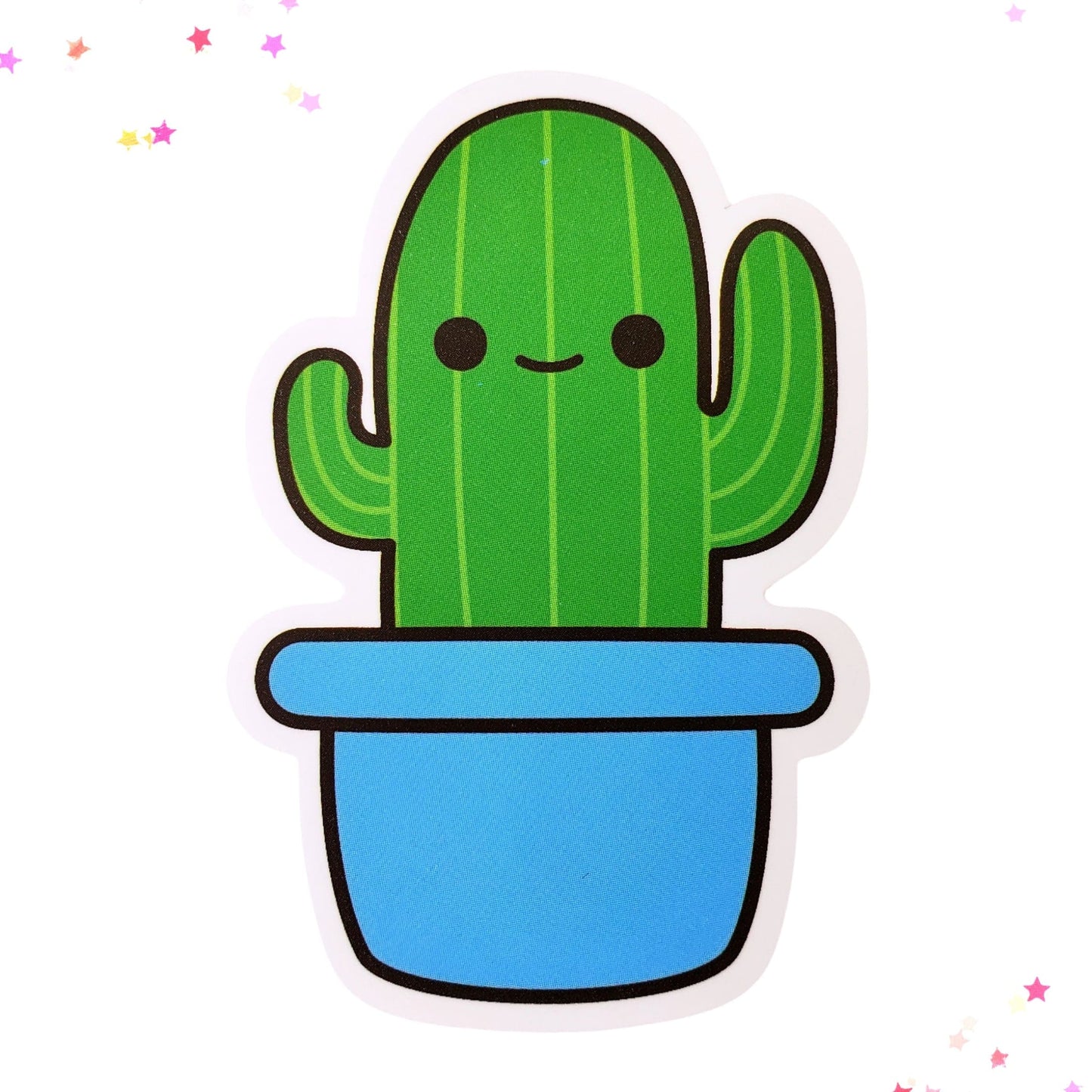 Kawaii Cactus Waterproof Sticker from Confetti Kitty, Only 1.00