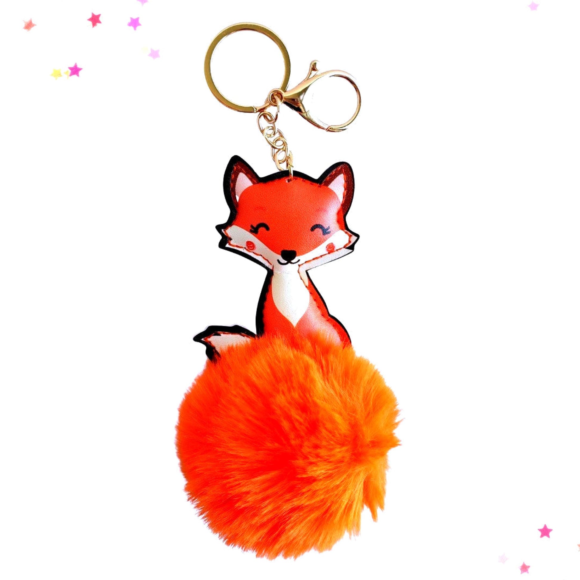 Kawaii Fox & Pom Bag Charm Keychain from Confetti Kitty, Only 7.99
