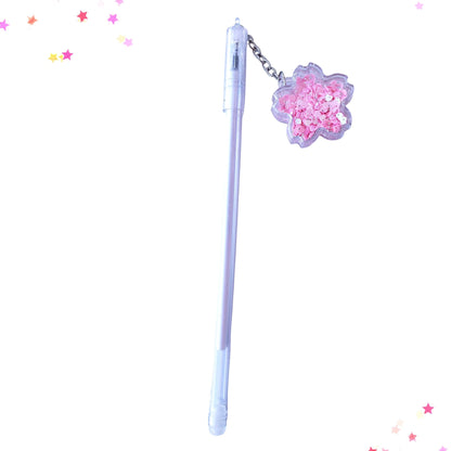 Kawaii Sakura Flower Charm Gel Pen from Confetti Kitty, Only 2.99