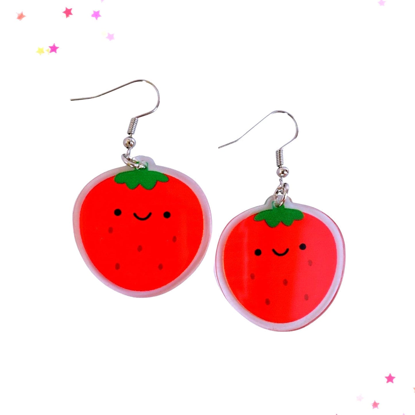 Kawaii Strawberry Acrylic Earrings from Confetti Kitty, Only 7.99