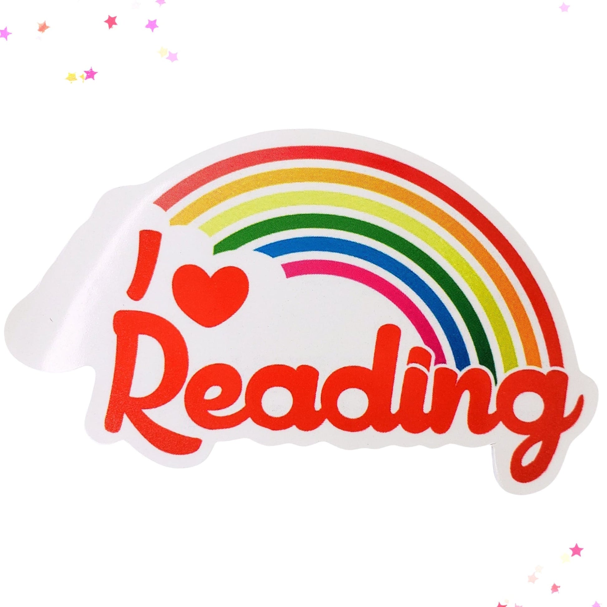 I Love Reading Waterproof Sticker from Confetti Kitty, Only 1.00