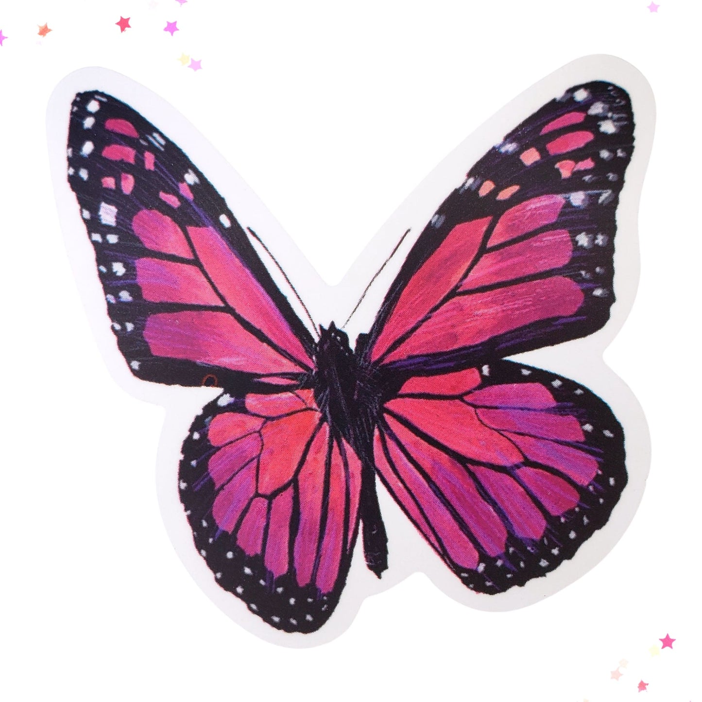 Magenta Wings Butterfly Waterproof Sticker from Confetti Kitty, Only 1.00