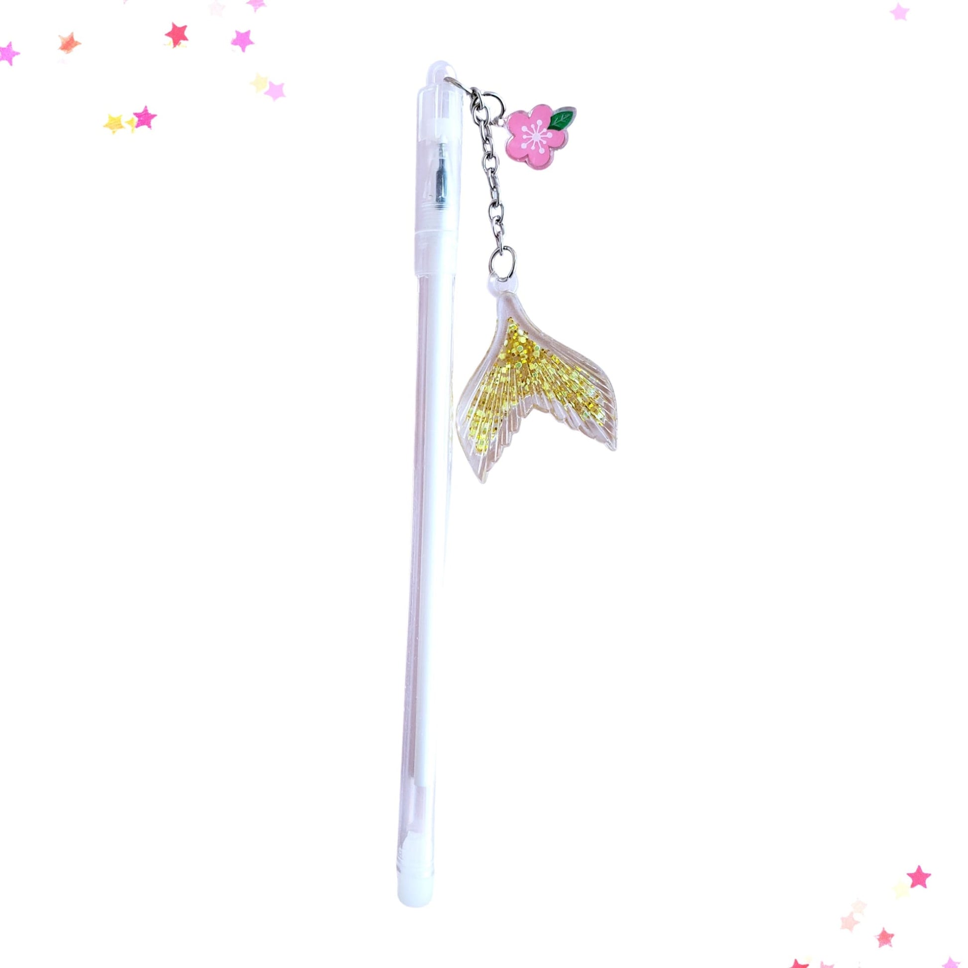 Mermaid Tail Charm Gel Pen in Gold Sparkle from Confetti Kitty, Only 2.99