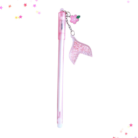 Mermaid Tail Charm Gel Pen in Pink Sparkle from Confetti Kitty, Only 2.99