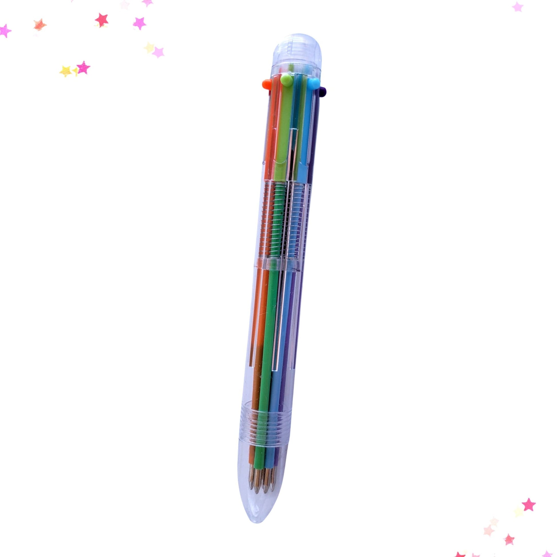 Multicolor 6-in-1 Retractable Transparent Pen from Confetti Kitty, Only 3.99