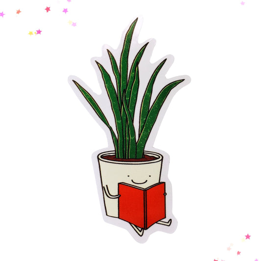 One Booked Snake Plant Waterproof Sticker from Confetti Kitty, Only 1.00