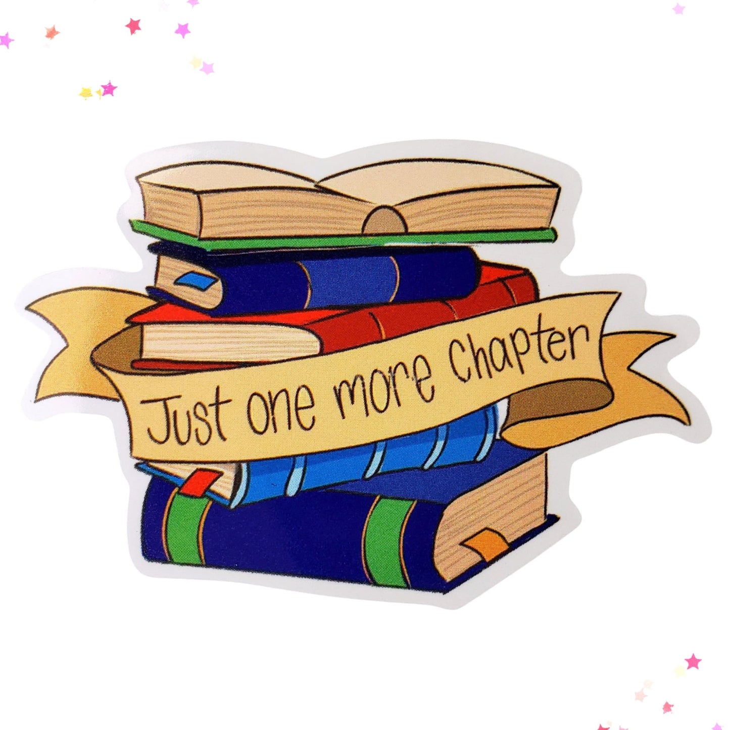 Just One More Chapter Waterproof Sticker from Confetti Kitty, Only 1.00