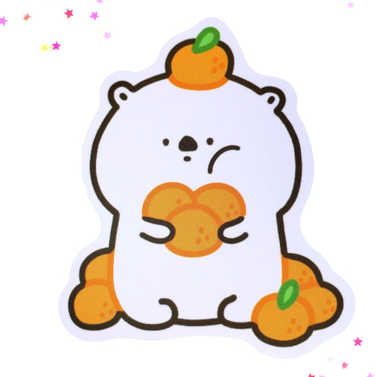 Orange Jubilee Bear Waterproof Sticker from Confetti Kitty, Only 1.00
