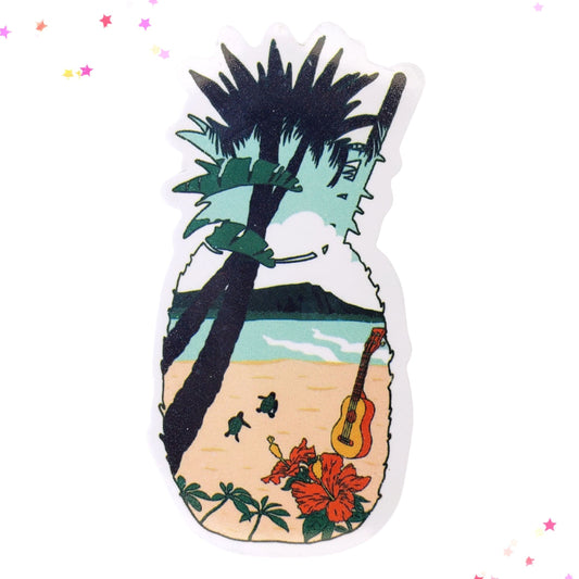 Pineapple View Waterproof Sticker from Confetti Kitty, Only 1.00