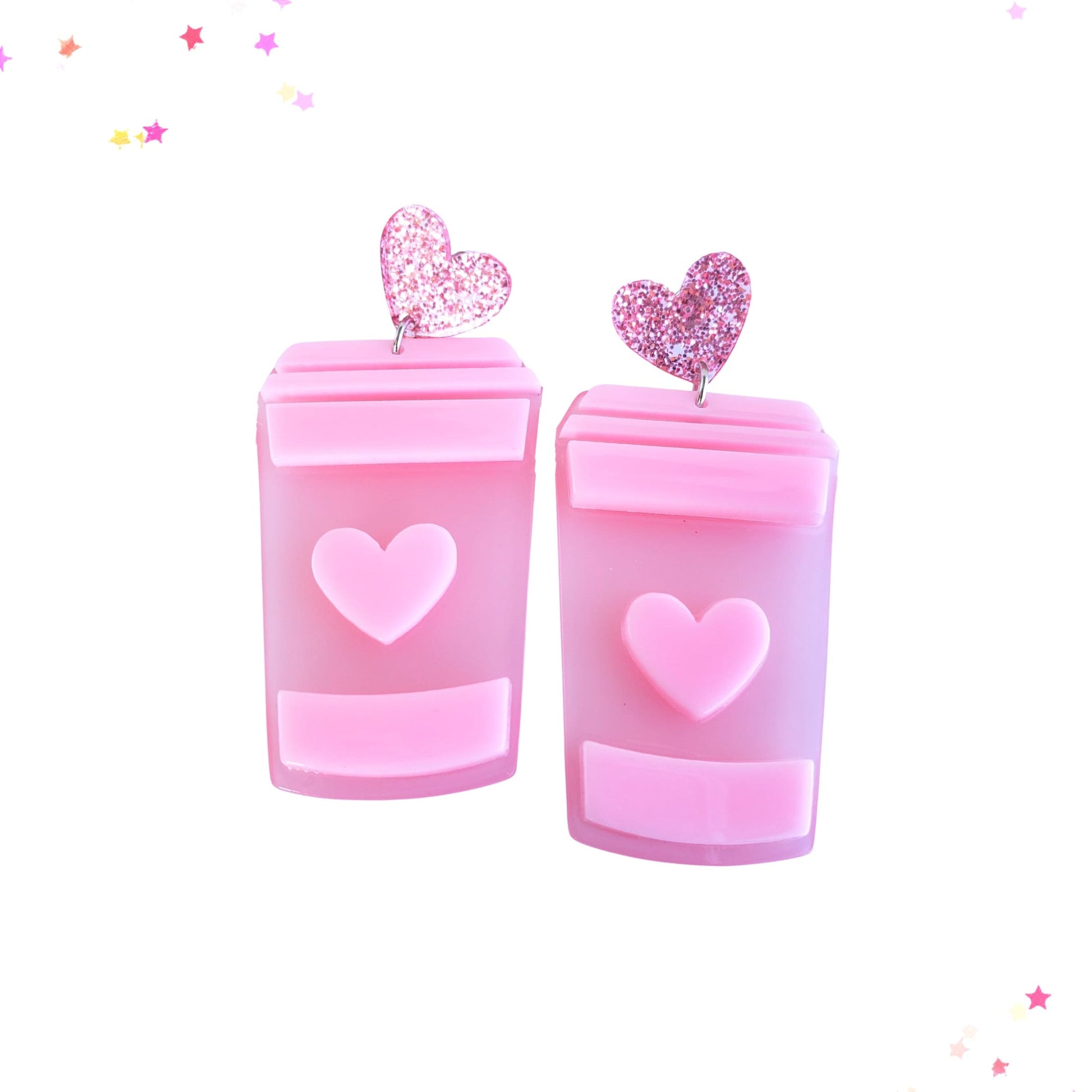 Pink Acrylic Coffee Cup Earrings from Confetti Kitty, Only 7.99
