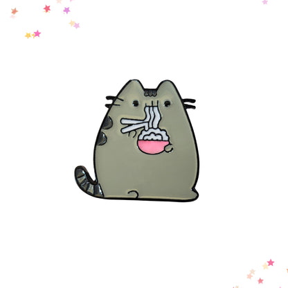 Nom Nom Noodles Grey Tabby Cat Enamel Pin from Confetti Kitty, Only 7.99