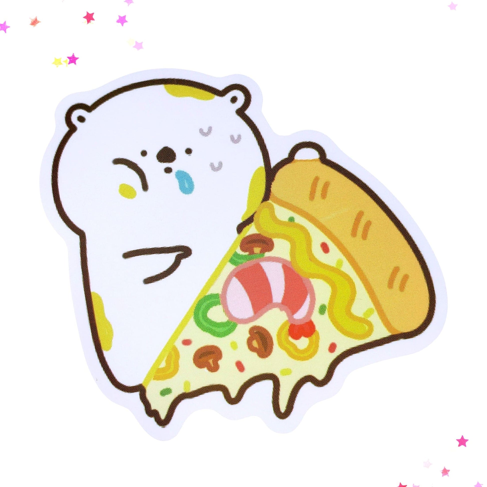 Pizza Bear Waterproof Sticker from Confetti Kitty, Only 1.00