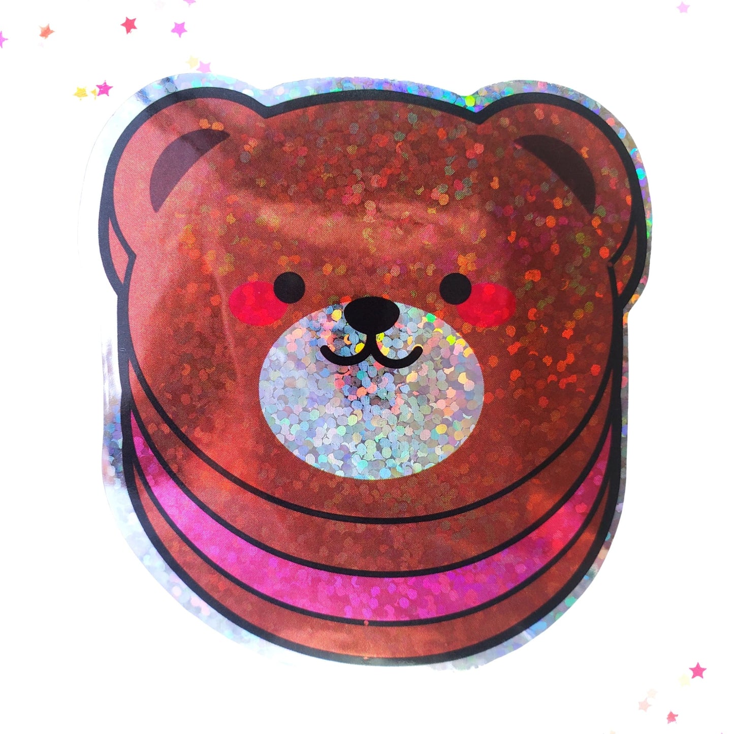 Premium Sticker - Sparkly Holographic Glitter Bear Ice Cream Sandwich from Confetti Kitty, Only 2.00