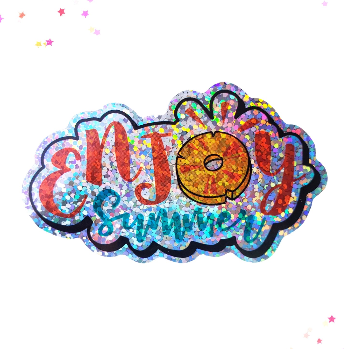 Premium Sticker - Sparkly Holographic Glitter Enjoy Summer from Confetti Kitty, Only 2.00
