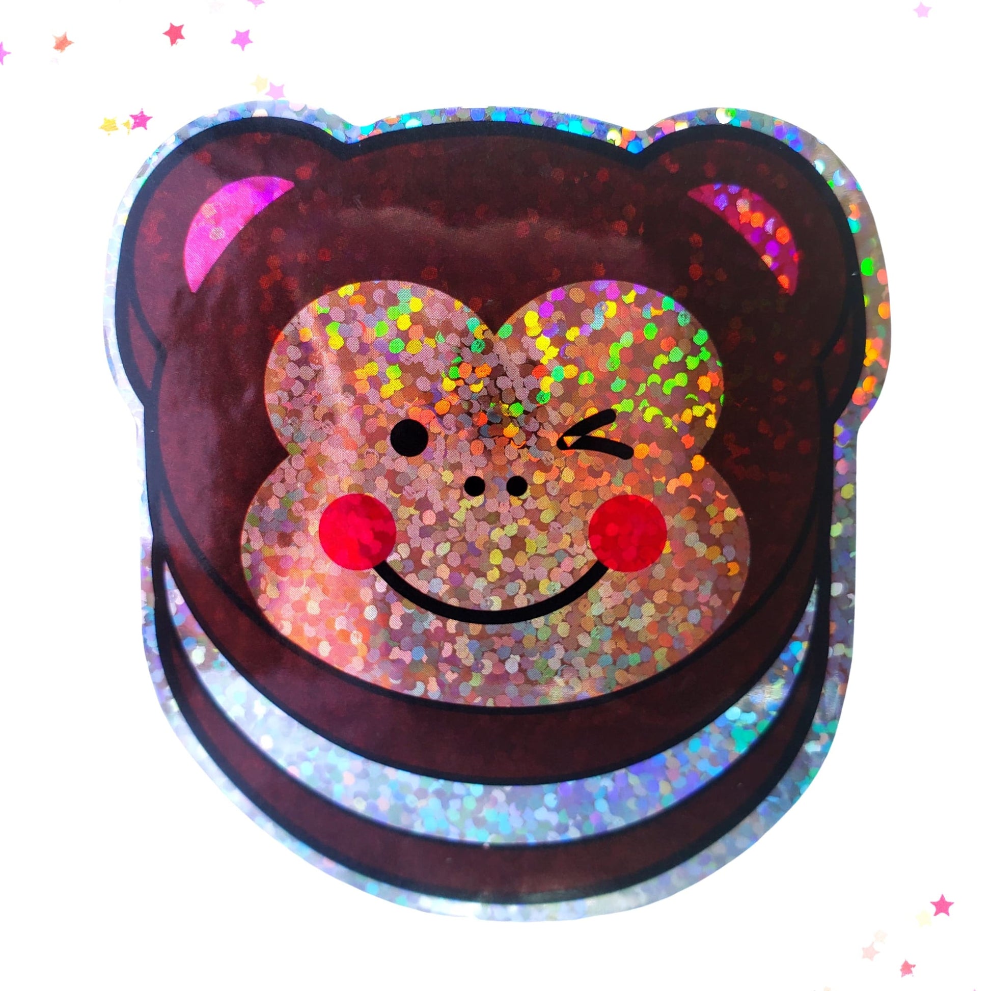 Premium Sticker - Sparkly Holographic Glitter Monkey Ice Cream Sandwich from Confetti Kitty, Only 2.00