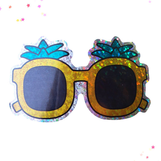 Premium Sticker - Sparkly Holographic Glitter Pineapple Sunglasses from Confetti Kitty, Only 2.00