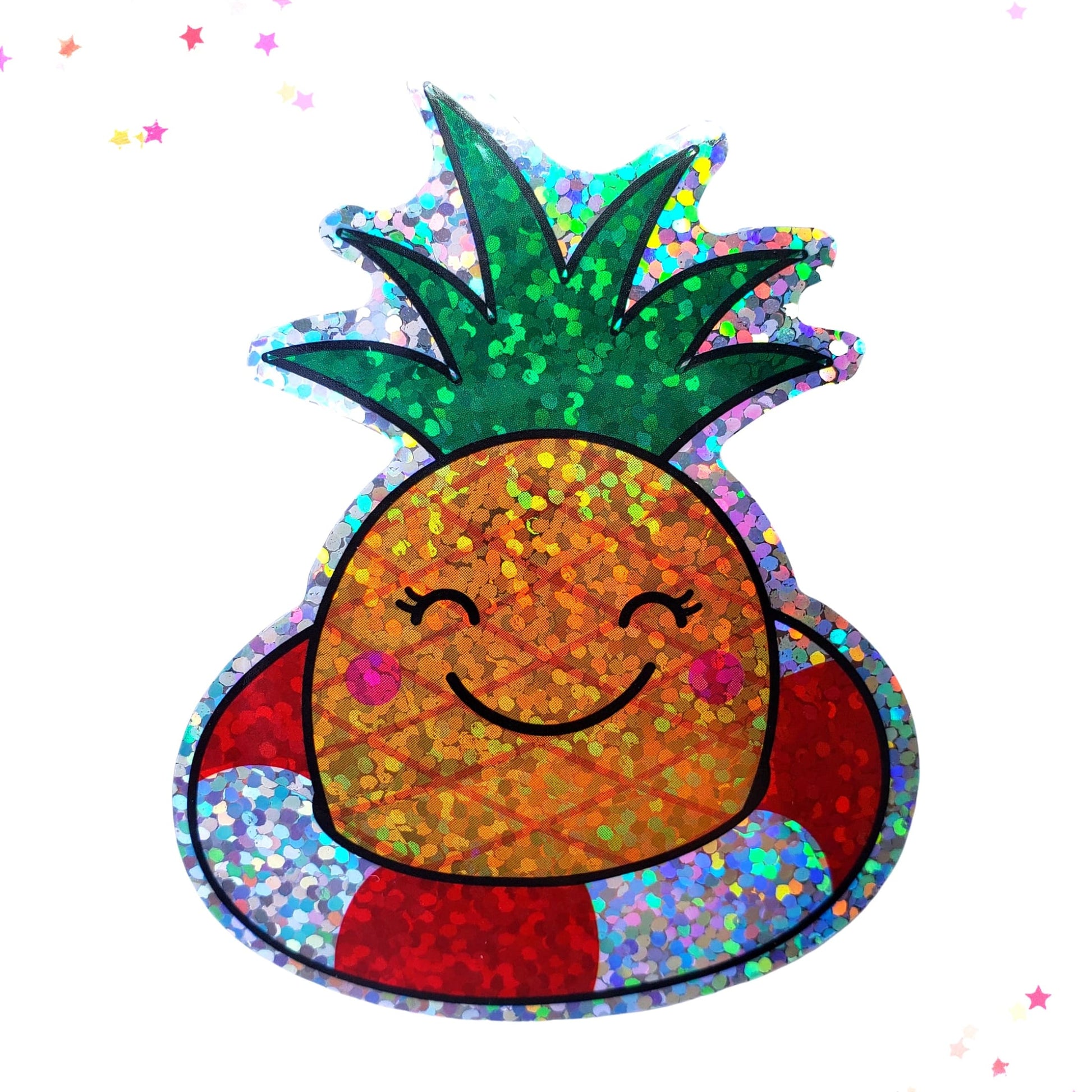 Premium Sticker - Sparkly Holographic Glitter Preserved Pineapple from Confetti Kitty, Only 2.00