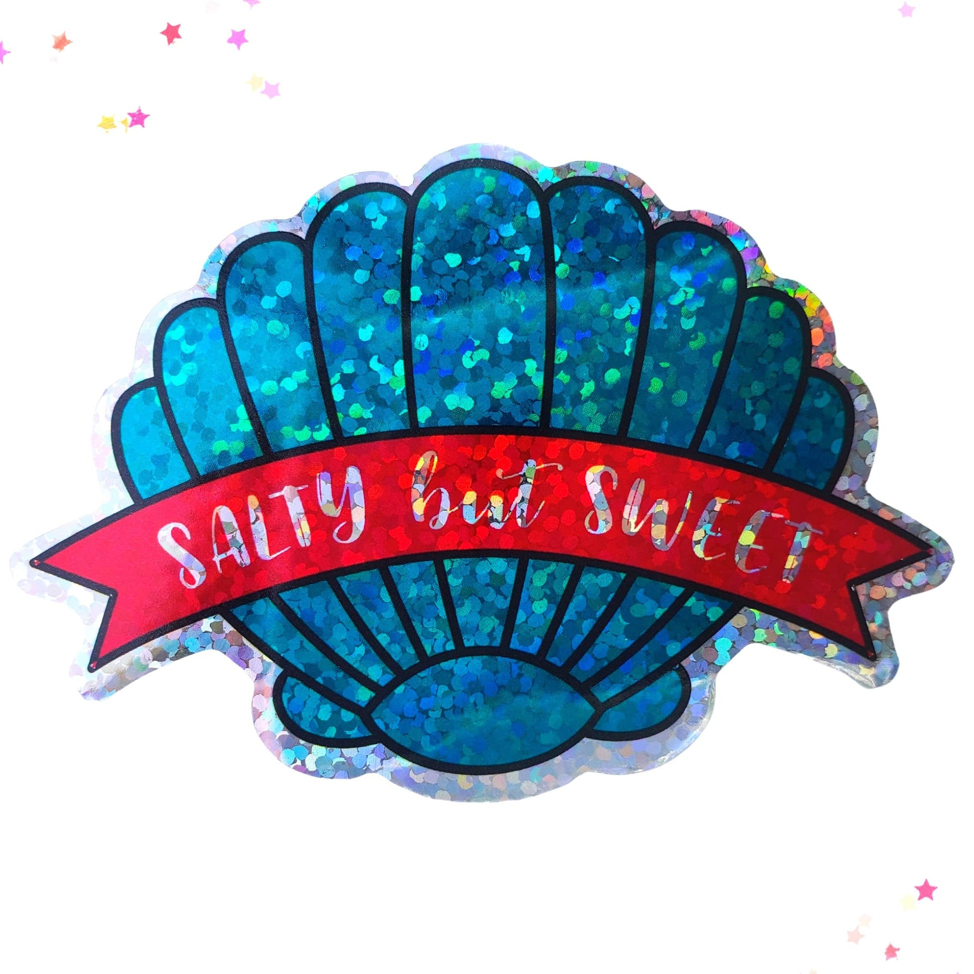 Premium Sticker - Sparkly Holographic Glitter Salty But Sweet from Confetti Kitty, Only 2.00