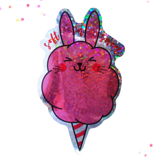 Premium Sticker - Sparkly Holographic Glitter Soft 'n Sweet Cotton Candy from Confetti Kitty, Only 2.00