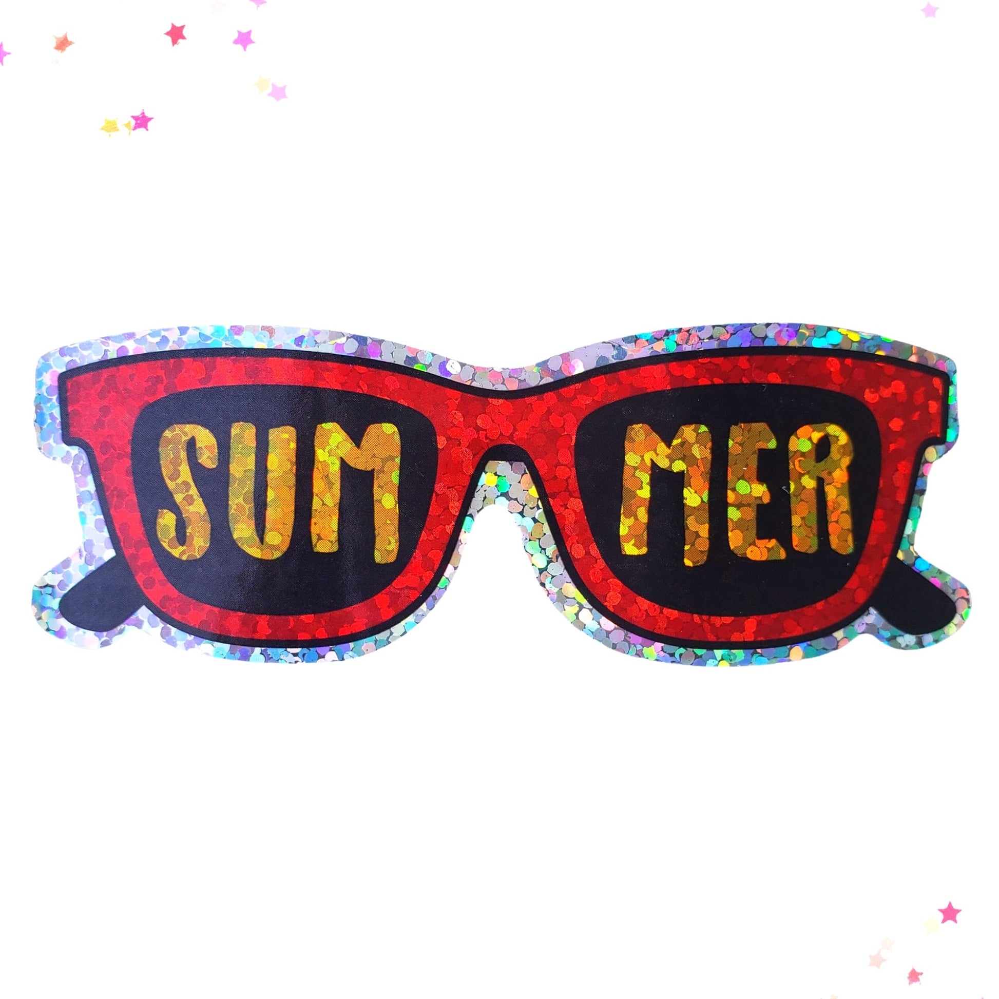 Premium Sticker - Sparkly Holographic Glitter Summer Sunglasses from Confetti Kitty, Only 2.00