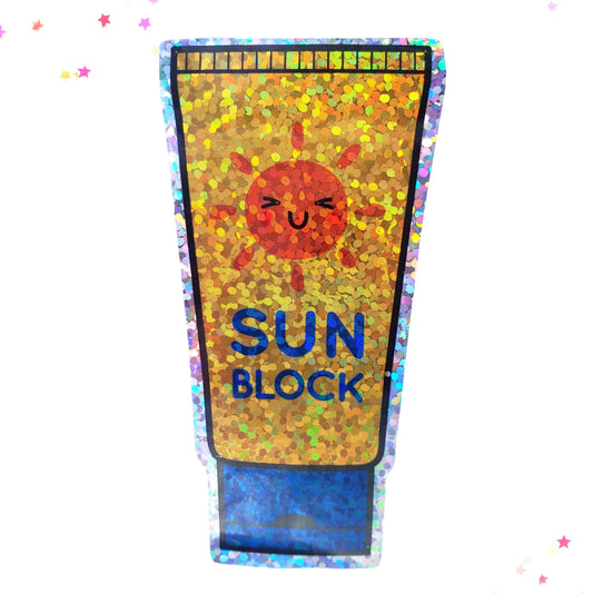 Premium Sticker - Sparkly Holographic Glitter Sun Block Tube from Confetti Kitty, Only 2.0