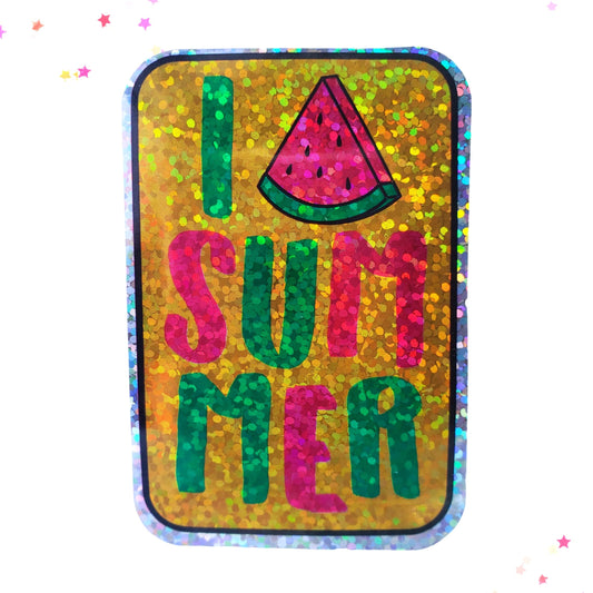Premium Sticker - Sparkly Holographic Glitter Watermelon Summer from Confetti Kitty, Only 2.00