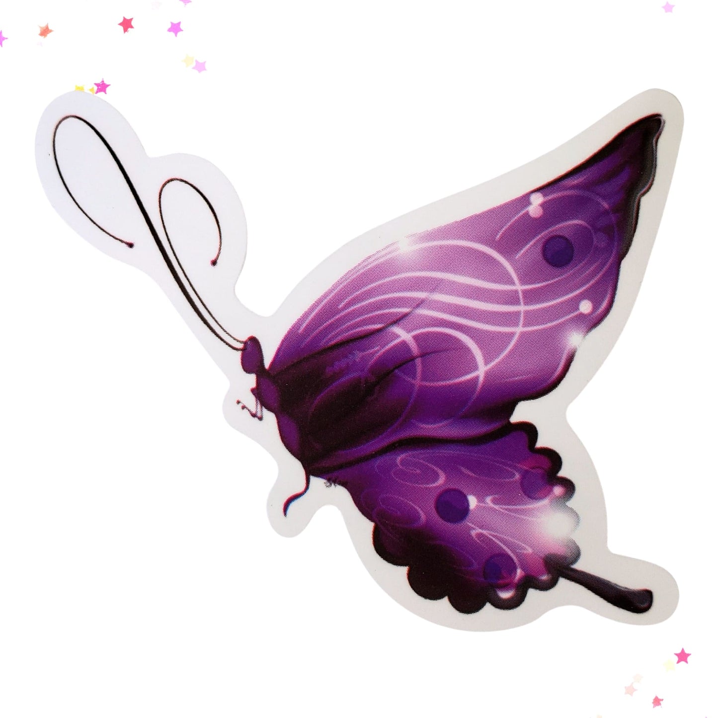 Purple Whimsy Butterfly Waterproof Sticker from Confetti Kitty, Only 1.00