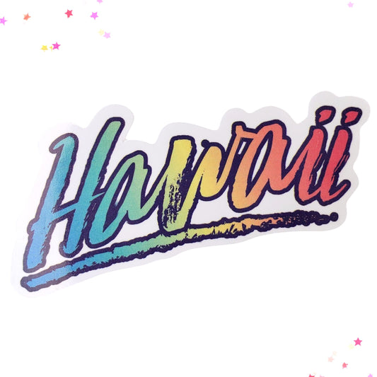 Rainbow Hawaii Waterproof Sticker from Confetti Kitty, Only 1.00
