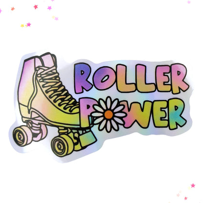Roller Power Skate Waterproof Holographic Sticker from Confetti Kitty, Only 1.0