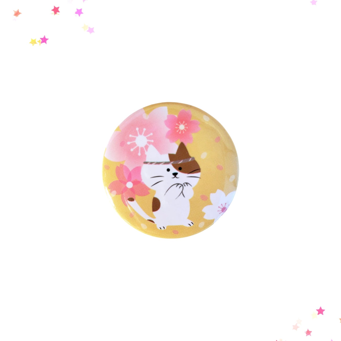 Sakura Cat Button Badge Pin from Confetti Kitty, Only 8.00
