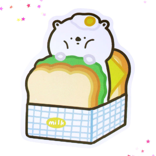 Sandwich Bear Waterproof Sticker from Confetti Kitty, Only 1.00