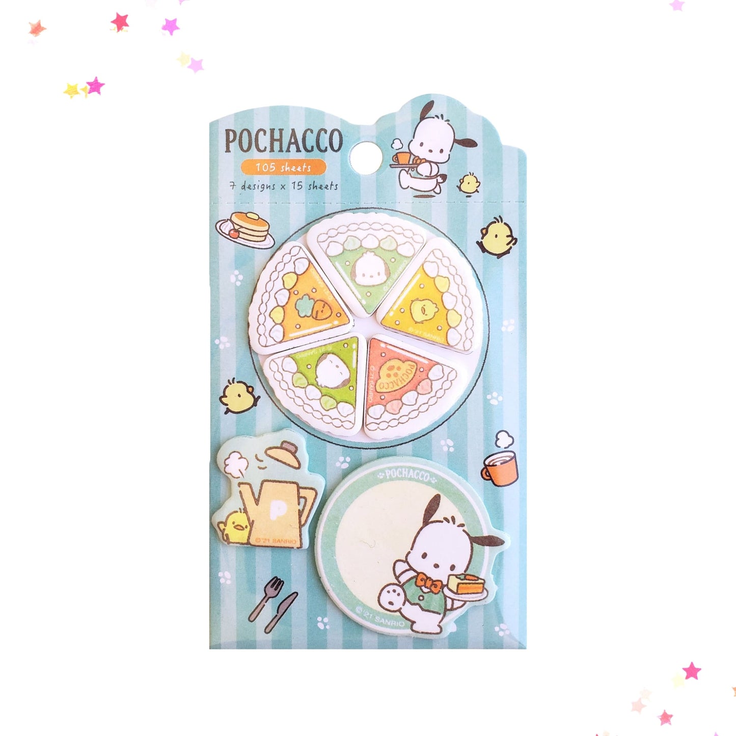 Sanrio Pochacco Cake Sticky Note Page Marker Set from Confetti Kitty, Only 5.99