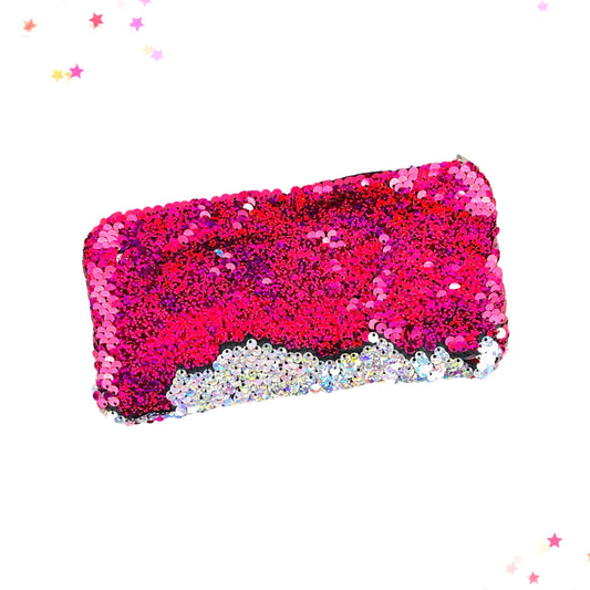 Sequin Pencil Case in Holographic Hot Pink and Silver from Confetti Kitty, Only 7.99