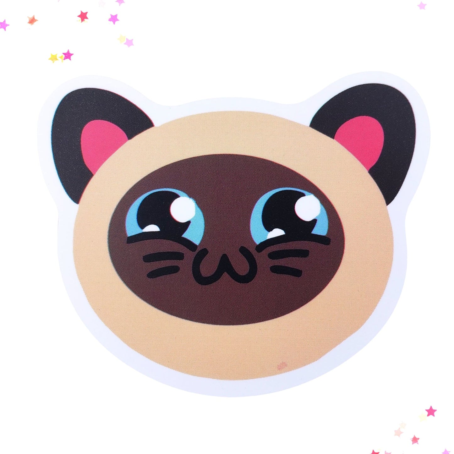 Siamese Kitty Waterproof Sticker | Cookie Cat from Confetti Kitty, Only 1.00