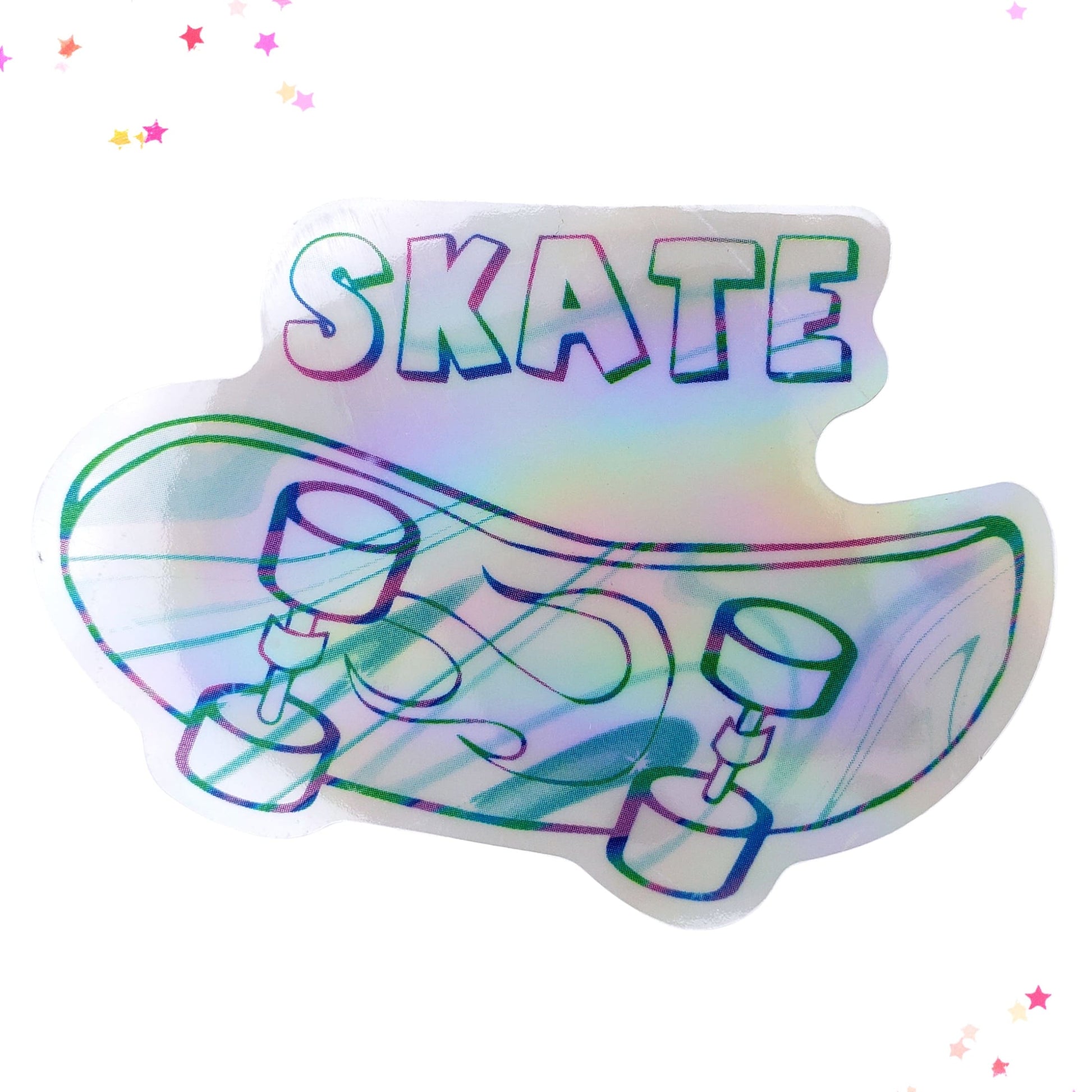 Skate Skateboard Waterproof Holographic Sticker from Confetti Kitty, Only 1.0