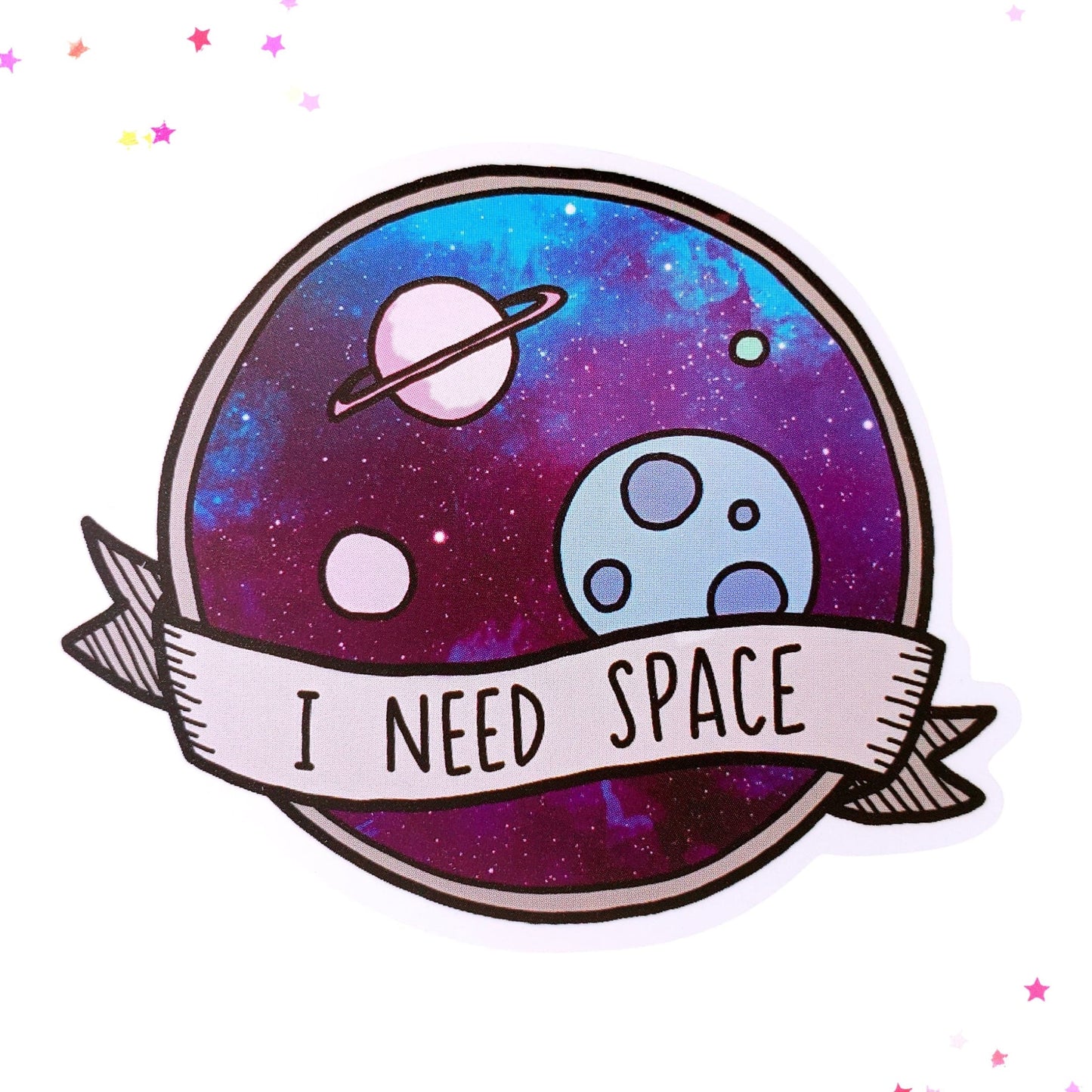 I Need Space Waterproof Sticker from Confetti Kitty, Only 1.00