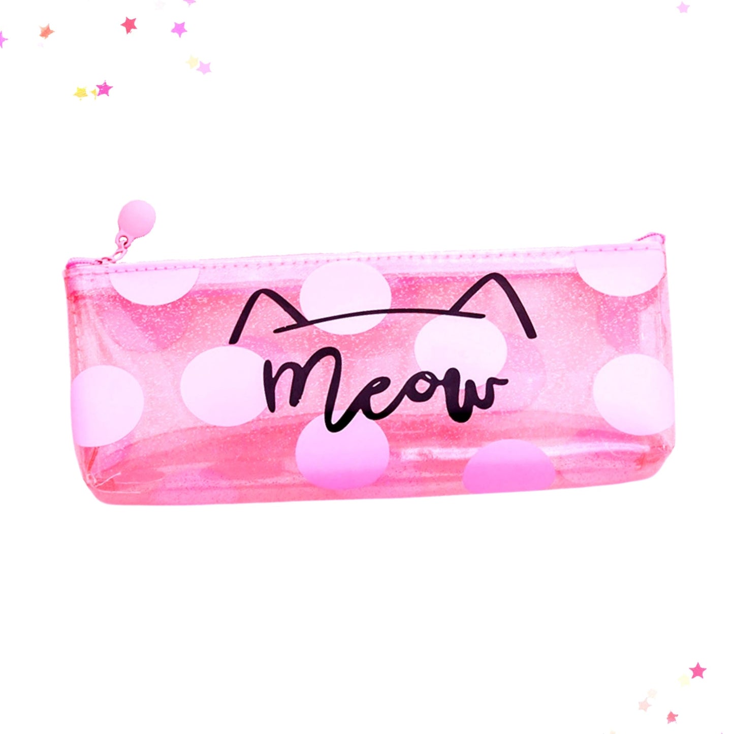 Sparkly Pink Dot Meow Pencil Case from Confetti Kitty, Only 6.99