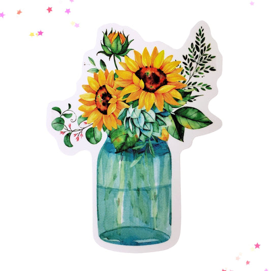 Sunflower Jar Waterproof Sticker from Confetti Kitty, Only 1.00