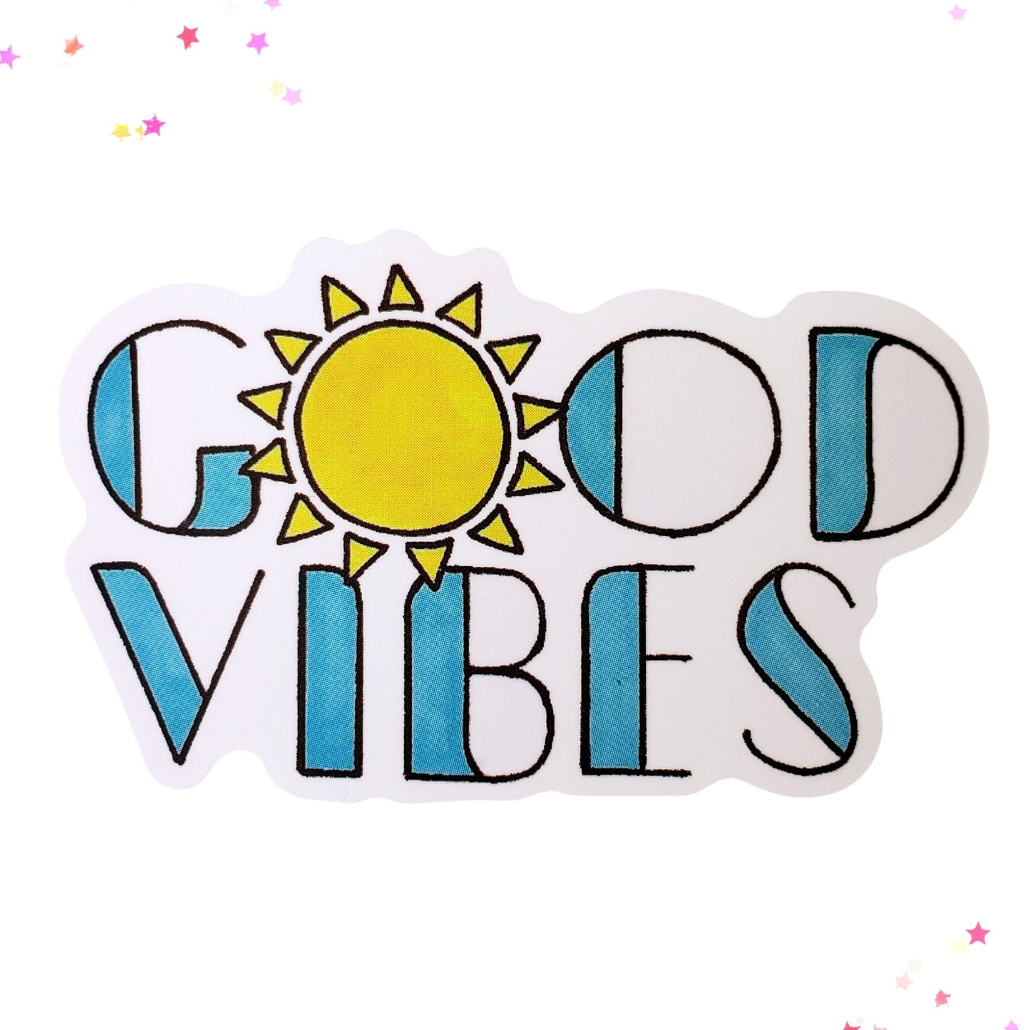 Sunny Good Vibes Waterproof Sticker from Confetti Kitty, Only 1.00