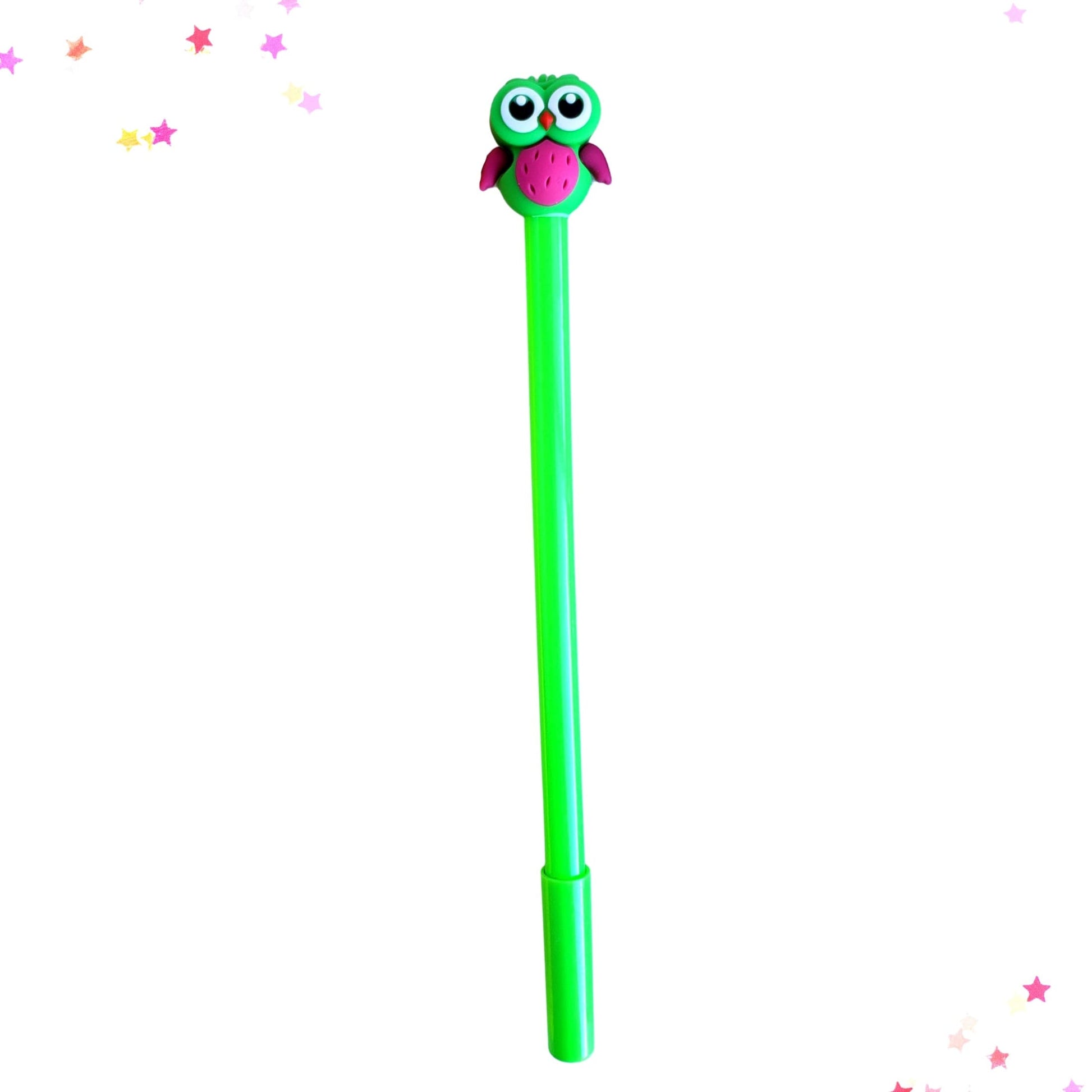 Whimsical Owl Gel Pen in Green from Confetti Kitty, Only 2.99