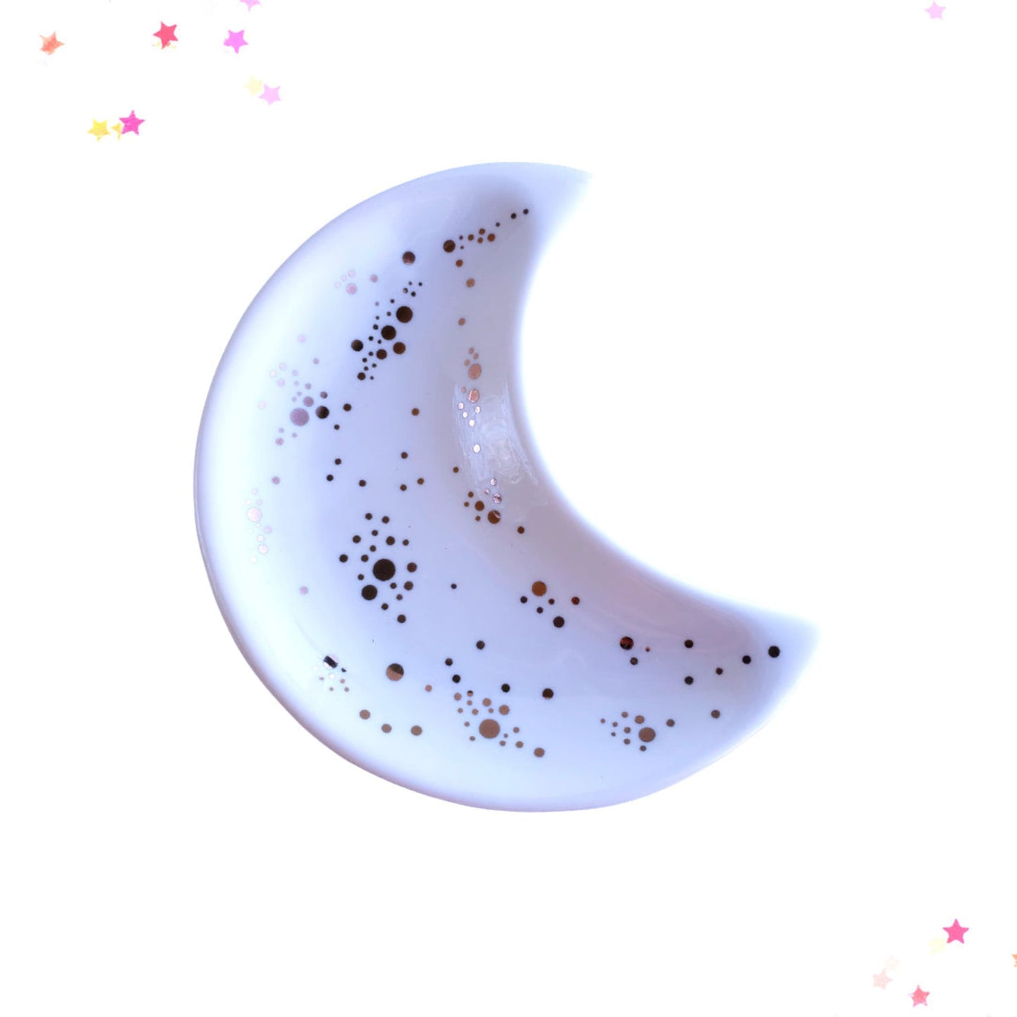 White Moon Ceramic Trinket Dish from Confetti Kitty, Only 7.99